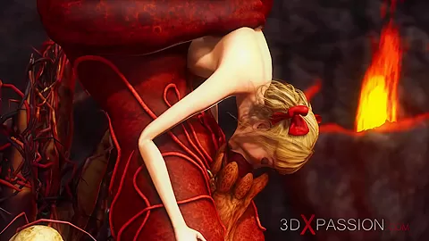 Inferno. Hot sex in hell. Devil fucks hard a young sexy slave