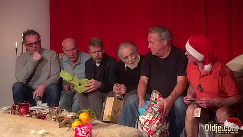 Old Young Orgy 9 Old Men 2 teens 18+ hardcore Christmas sex