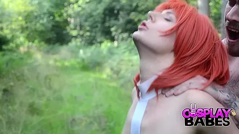 Public Busty Outdoor Cosplay