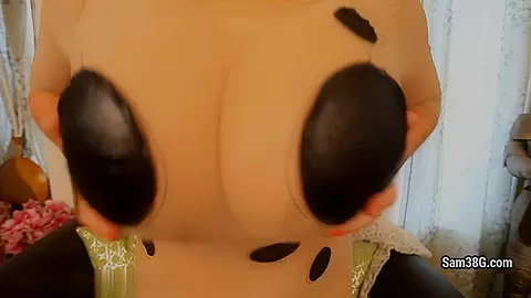 Big chicks are showing their huge tits and suck cock by turn