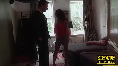 Riding and throating sub gets ass whipped
