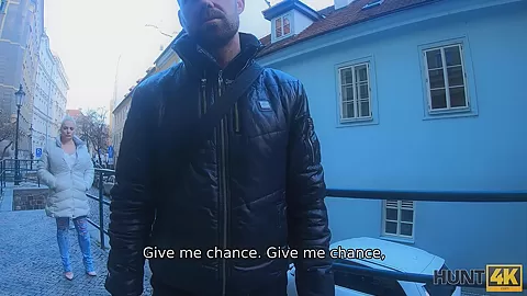 HUNT4K. Voluptuous hottie decides to fuck for cash but not a bouquet