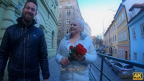 HUNT4K. Voluptuous hottie decides to fuck for cash but not a bouquet