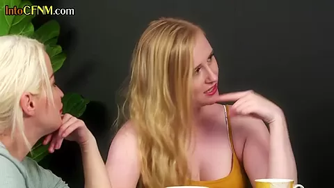 CFNM babes blowing older guys dick in the cafe