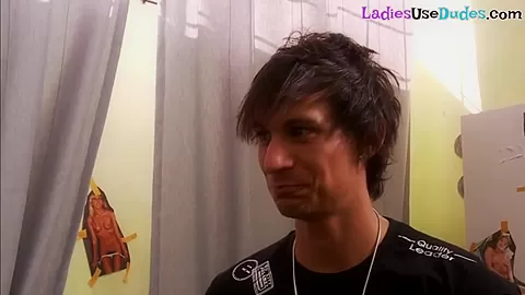 Euro dommes peg and spank submissive ass
