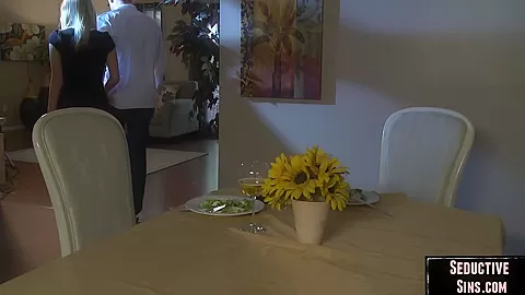 Babe cowgirling boyfriend in their new house