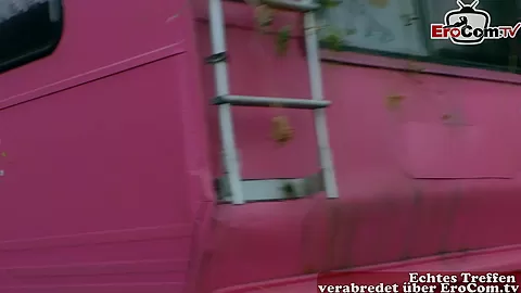 old ugly guy fucks german skinny milf in car