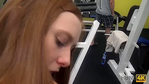 HUNT4K. Magnificent chick gives trimmed vagina for cash in the gym