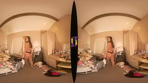 Help Me Choose - Busty Brunette Changing Room Striptease
