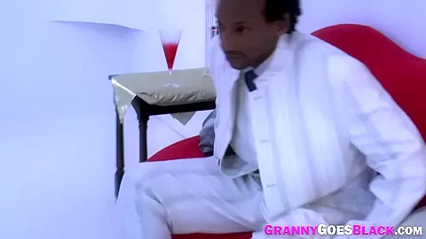 Old bride with big boobs rides black rod