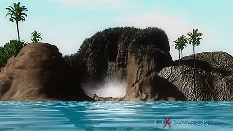 Hot sex on the beach! Big black man bangs a horny ebony on the savage island