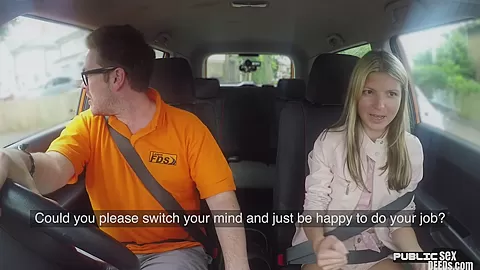 European babe blowing road teacher before sex