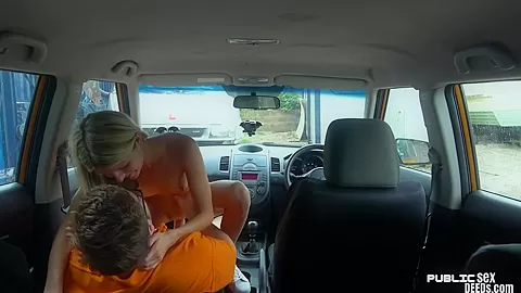 European babe blowing road teacher before sex
