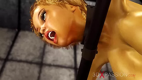 Cuffed sexy blonde with many boobs gets fucked rough by a huge black cock in the prison