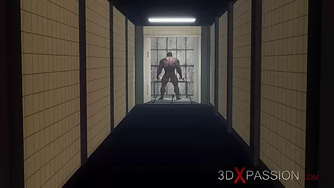 Cuffed sexy blonde with many boobs gets fucked rough by a huge black cock in the prison