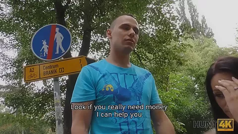 HUNT4K. Male manages to buy perfect trimmed pussy in the public park