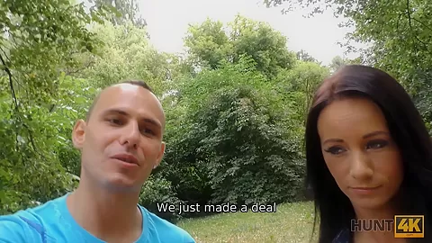 HUNT4K. Male manages to buy perfect trimmed pussy in the public park
