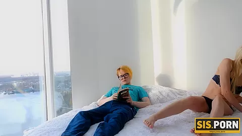 SIS.PORN. Blonde teen 18+ in lingerie is rejected by bf but stepbro is here to nail pussy