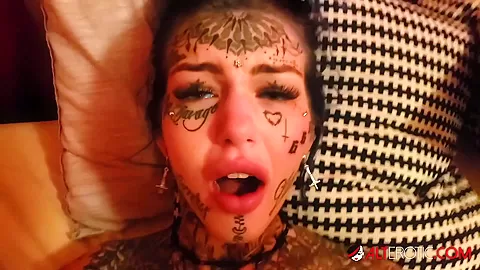 Inked up beauty Amber Luke craves a big cock