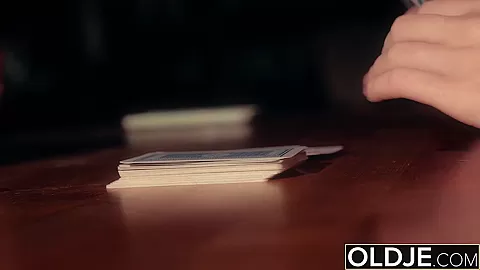 teen 18+ playing strip poker with old man ends having sex