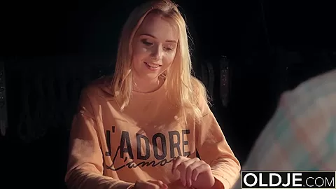teen 18+ playing strip poker with old man ends having sex