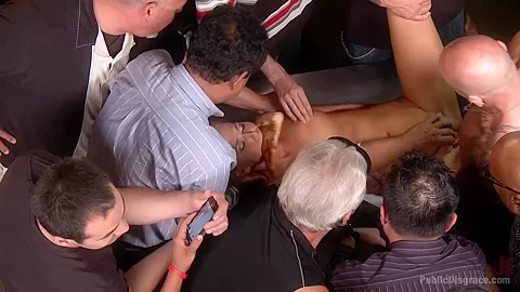 Blond Slut Paraded Around The Room With A Fist In Her Cunt - PublicDisgrace