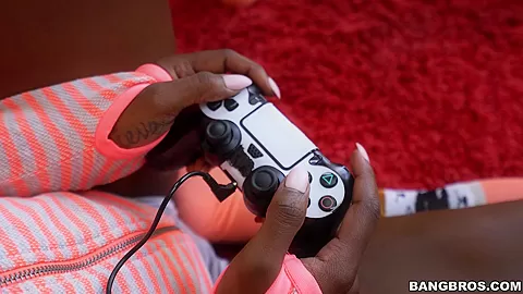 Ebony Gamer Gets a Good Fuck. - BrownBunnies