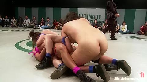 Rd 1/4 Of May's Live Tag Team Match: Totally Non-Scripted Lesbian Wrestling - Publicdisgrace
