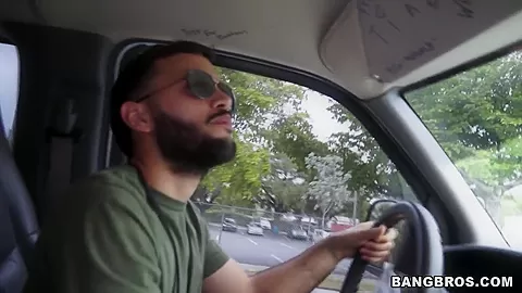 White girl with some ass gets fucked - BangBus
