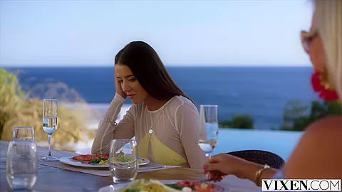 VIXEN College girl Sybil stays with a married couple abroad