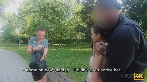 LAW4k. Chubby girl tries making it with security officer for the first time