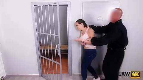 LAW4k. Chubby girl tries making it with security officer for the first time