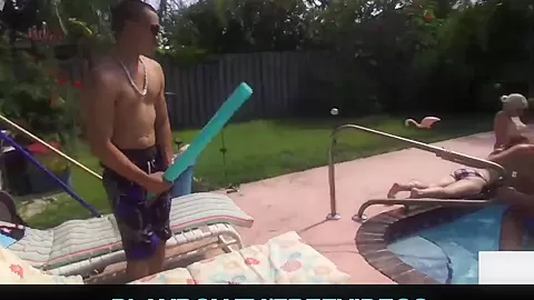 Delicious babes fuck by the pool