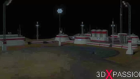 Alien sex at the Mars base camp! A hot horny woman gets the anal fucking