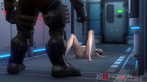 Alien sex at the Mars base camp! A hot horny woman gets the anal fucking