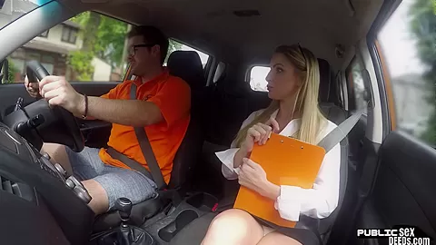 Public uk driving student 18+ doggystyled in car