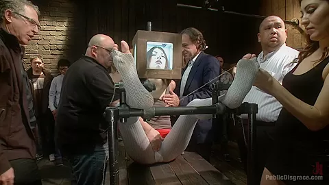 Pain slut surrenders to public ass pounding