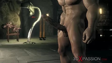 Hard fuck in the dungeon! Big hercules plays with a young blonde