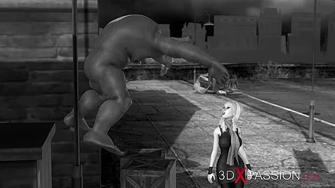 Crazy fuck in the sewer! Sexy blonde gets fucked hard by a green monster