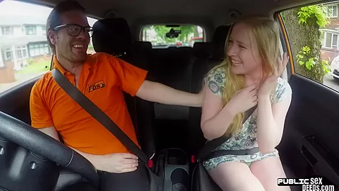 British driving student 18+ publicly riding cock