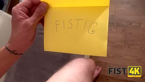 FIST4K. Girl dominates and makes man fist pink pussy on his birthday