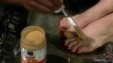 Peanut Butter and Jelly Toe Sandwiches Lesbian Foot Sploshing