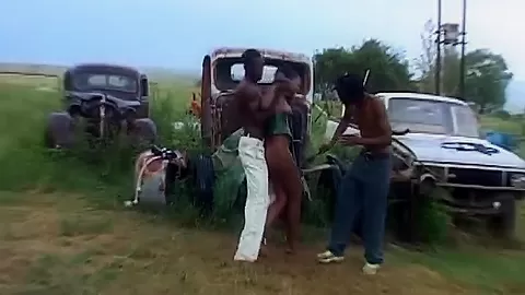 Kinky black slaves getting into some submissive action