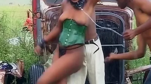 Kinky black slaves getting into some submissive action