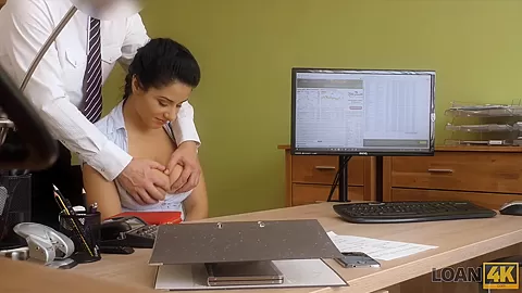 LOAN4K. Crazy sex on the desk in loan office for necessary money