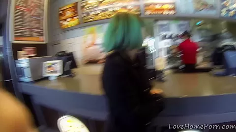 Green Haired Babe Gets Drilled All Over House