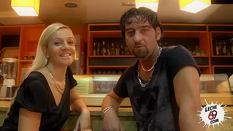 Spanish Couple At Public Coffee Shop