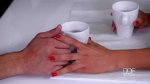 Upside Down: Hot-Blooded Brunette Babe Sucks Cock in Kitchen - PornWorld