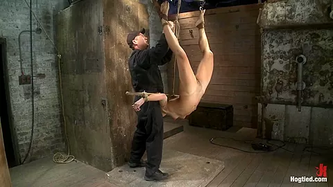 Hot Asian Milf Gets Suspended, Suffers Weight On Her Hiuge Nipples, And Is Made To Cum Over And Over - HogTied