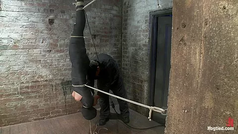Cute Little Blond Girl Is Mummified, Vibrator Stuck On Her Clit. Hung Upside Down To Cum Cum. - HogTied